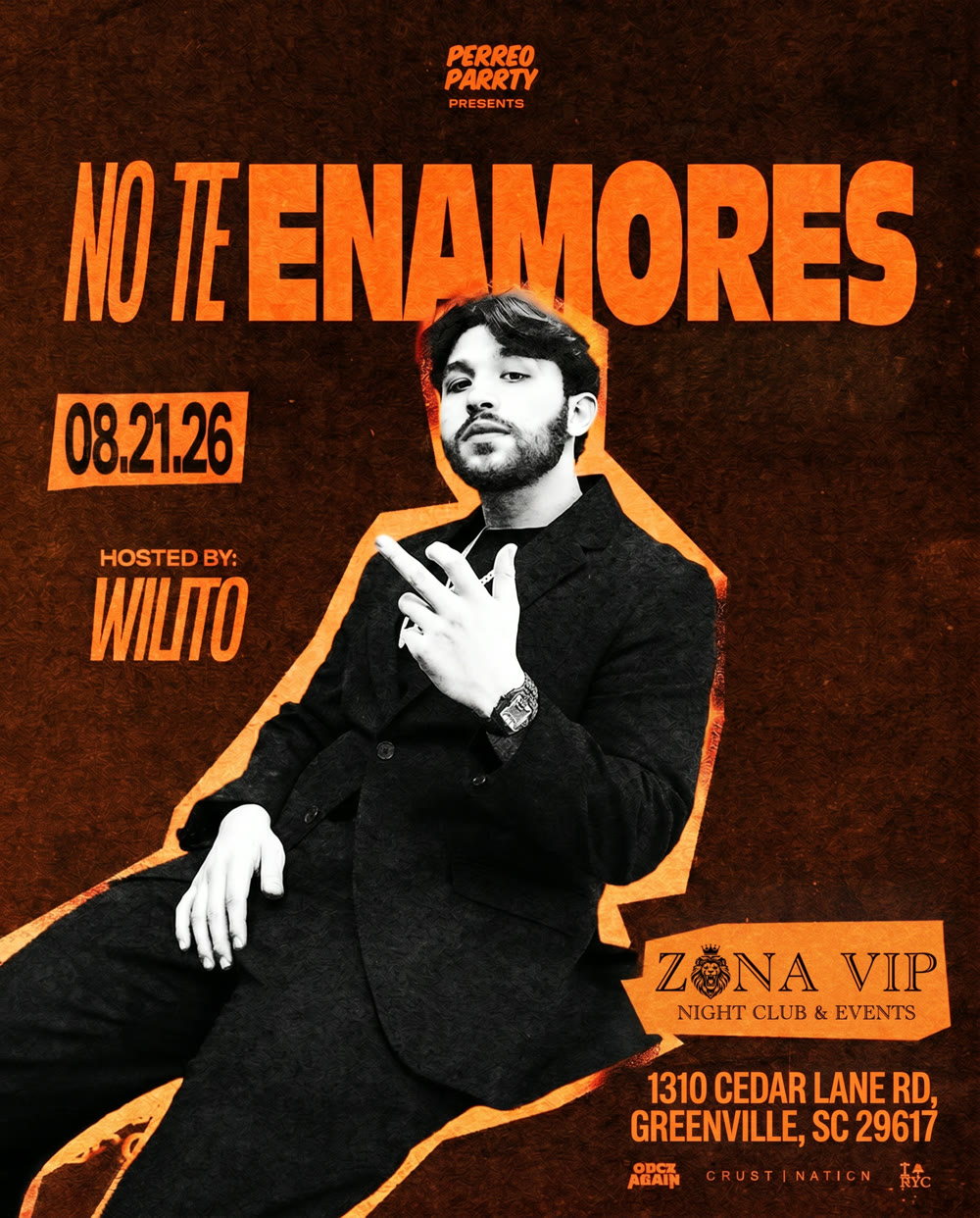 No Te Enamores — Aug 21, 2026, Greenville SC